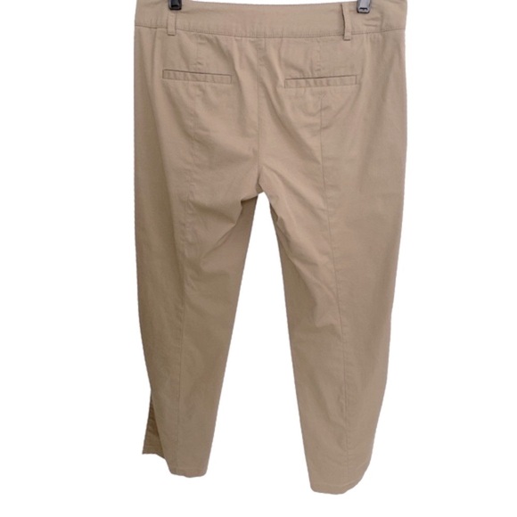 Tory Burch Chino Beige Pants Gold Square Accent Buttons Size 2 - Picture 6 of 6